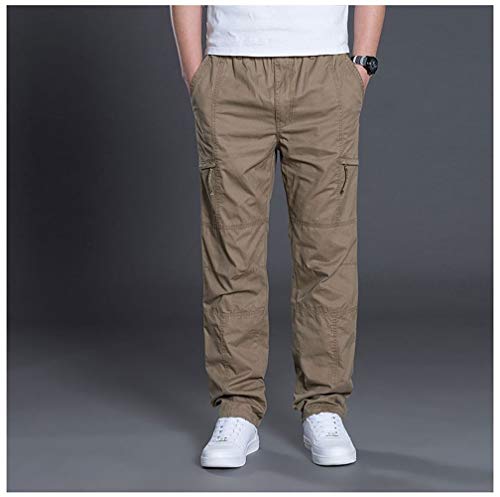 Banana Bucket Men's Full Elastic Waist Loose Fit Pants Lightweight Workwear Pull On Cargo Pants3