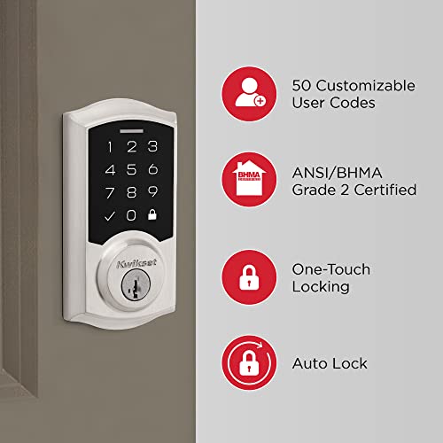 Kwikset Smartcode 270 Keyless Electronic Touchpad Deadbolt, Auto Door Lock, Smartkey Re-Key Security, Satin Nickel #TOP4