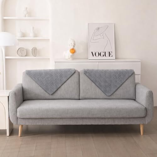 Image of HOMETHREADS Innovative Premium Velvet Sofa Cover Mat with PVC Backing for Non-Slip Comfort (C Grey, 1Pc Backrest | 70x70cm)