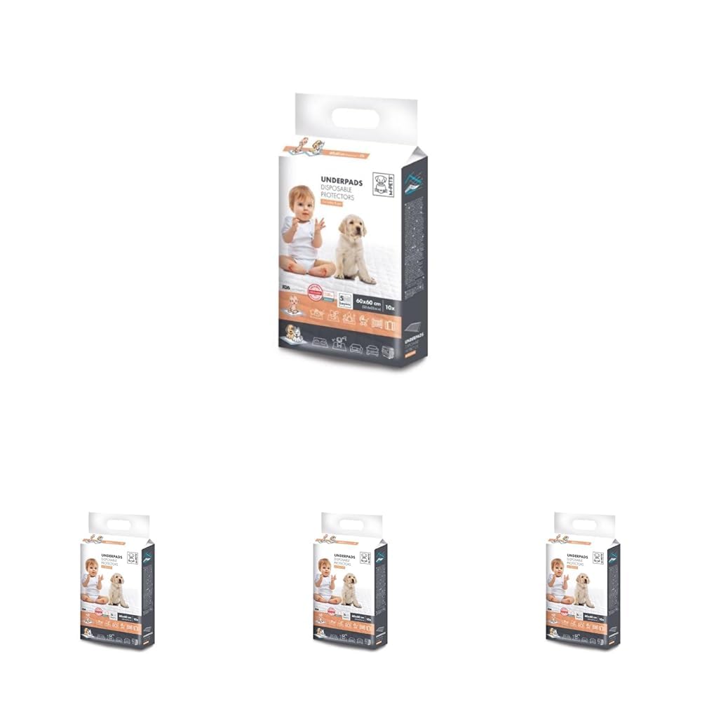 M-Pets Underpads Köpek Çiş Eğitim Pedi 60X60 cm 10Pcs (4 paketi)