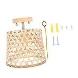 Lampe à suspension rétro en bambou : cette lampe à suspension avec abat-jour en bambou peut être assortie à la plupart des meubles, ajoutant plus de texture à votre espace, lampe tissée en bambou