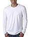 Next Level Apparel Men's Long-Sleeve Crew T-Shirt, White, Medium