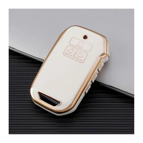 Coque de clé Kia Carnival 2021-2022 en TPU blanc à 7 boutons avec porte-clés élégant