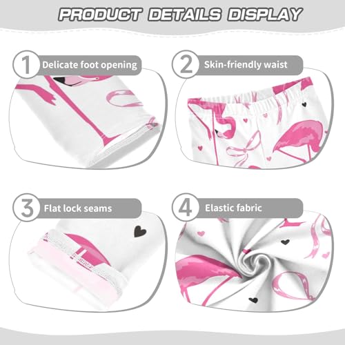 Flamingo Bow Girls Leggings,Workout Leggings for Girls Toddler Athletic Legging Size for 3-10T3