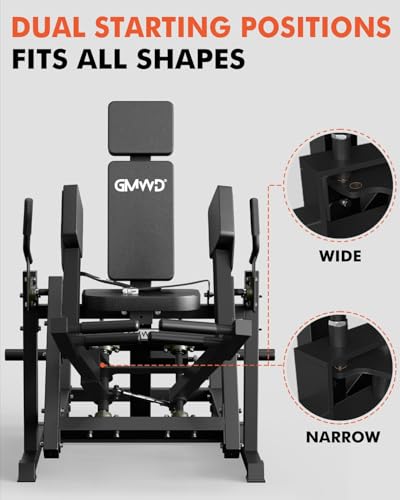 Image of GMWD Hip Abductor Machine, 3D ARC Motion Hip Abductor Machine, 300lbs Capacity Plate Loaded Hip Abduction Machine, Inner and Outer Thigh Machine for Home Gym