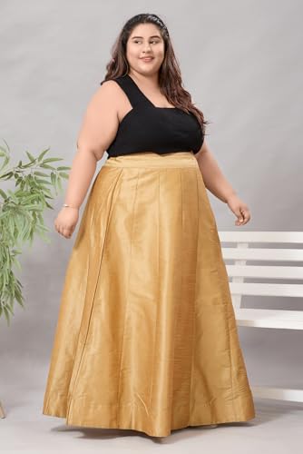 Image of DARIKA Golden Skirts for Women in Plus Size & Small Size.