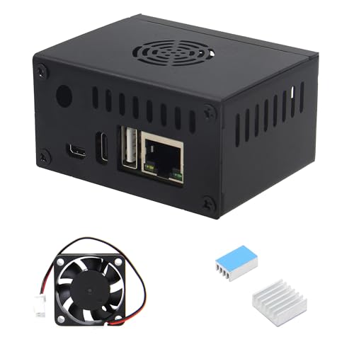 eleUniverse Orange Pi Zero 3 Case?N502?, Metal Case with 5V 3010 Cooling Fan and 2pcs Aluminum Heatsinks