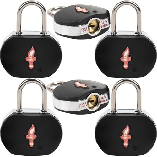 TSA Keyed Luggage Locks (6-Pack) - Brass Core Security for Suitcases, Backpacks, Gym Lockers & School Bags | Compact & Durable ABS w/Electroplated Rings