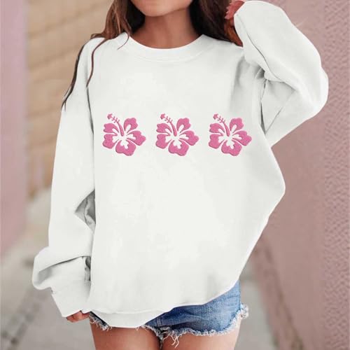 Sweatshirts for Teen Girls Preppy Oversized Cute Graphic Crewneck Hoodies Long Sleeve Soft Basic Casual Y2k Sweater4