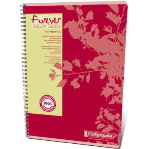 Lot de 10 Cahier Forever A4, 100p./50 feuilles 70 g/m² reliure intégrale, quadrillé 5x5