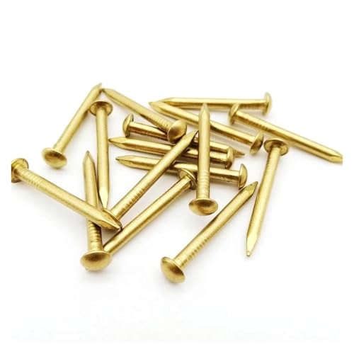 100pcs Clavos pequeños de cabeza redonda de latón puro 1.2x10 mm para bisagras de muebles y cajas miniatura 1