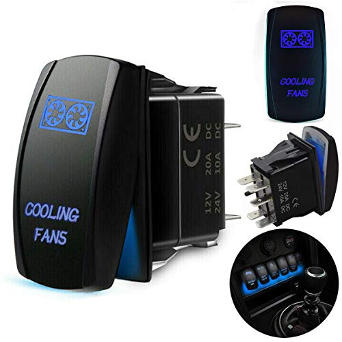 Buy 1 get 1 Cooling Fans Rocker Switch 5Pin Laser On/Off Blue LED Light 20A/12V 10A/24V Toggle Switch with Jumper Wires Set for Automotive Boat Marine Truck Jeep Off-Road Bus RV Best Quality 🔥 Cooling Fans Rocker Switch 5Pin Laser On/Off Blue LED Light 20A/12V 10A/24V Toggle Switch with Jumper Wires Set for Automotive Boat Marine Truck Jeep Off-Road Bus RV