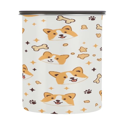 Bote de café hermético de acero inoxidable Cute Corgi 30oz