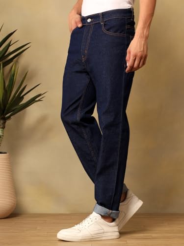 Image of KOTTY Mens Solid|Mid Rise| Coin Pocket|Button|Ankle Length|5 Pocket Jeans