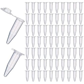 Pack of 100 Centrifuge Tubes 1.5 ml Reaction Vessel Globules Sample Vials Test Tubes Clear Conical Micro Centrifuge Tubes for Laboratories Biological Experiments Use
