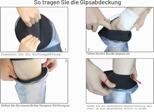 HKF HO KI HO Duschschutz Fuß, Gipsschutz Wasserdicht, Wiederverwendbar Gipsschutz Fuß Halten Sie Wunden und Verbände Während des Badens Trocken