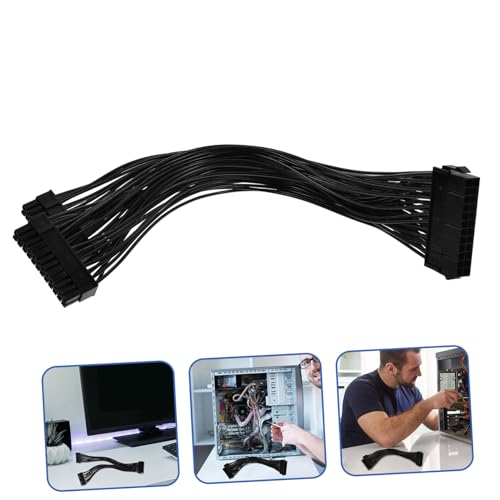 Cable divisor ATX doble extensor de alimentación para placa base y componentes de consumo negro 2 ud 2