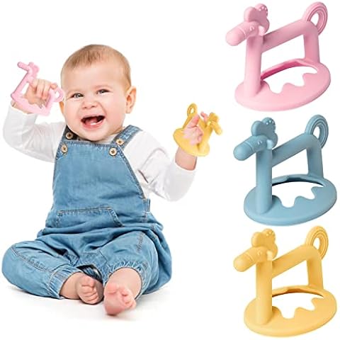 R HORSE 3Pcs Baby Wrist Teether Toys Anti-Dropping Silicone Teething Toy Soothing Bracelet Teether for Soothie, Infants Toddlers Hand Pacifier Baby Shower Birthday Gifts for Boys Girls Cover