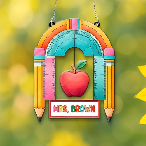 Custom Acrylic Teacher Suncatcher – Personalized Faux Stained Glass Decor for Classrooms – Unique Gift for Educators and Back to School Celebrations - Image 5