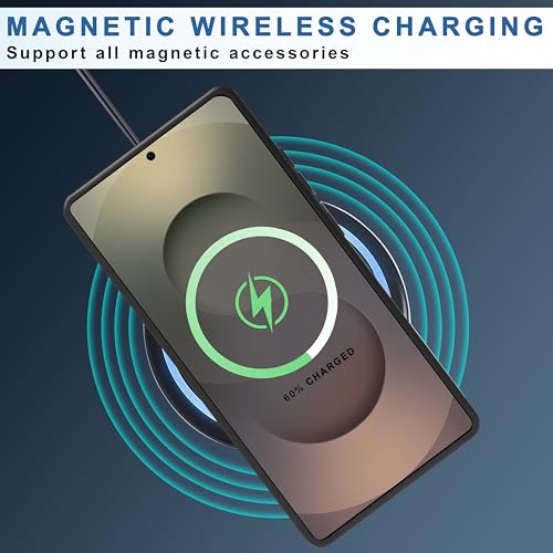 Image of CEDO Backcover for Samsung Galaxy S25 Ultra (5G) | Compatible with Magsafe Wireless Charging | Camera Protection Shockproof Case | Magnetic Ring Lock Transparent Acrylic Clear Backcase (Black)