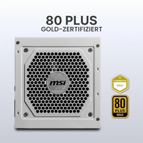 MSI MAG 850GL PCIE 5 White Gaming Netzteil – voll modular – 80 Plus Gold Zertifiziert 850 W – kompakte Größe – ATX-Netzteil – Ansicht 6
