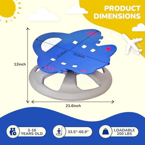 Image of BABAMU Spinning Chair for Autistic Kids, Sensory Swivel Chair, 220LBS Weight Capacity, Autism Sensory Products, Autism Toys, Sensory Toy (Blue, AIEPLANE)