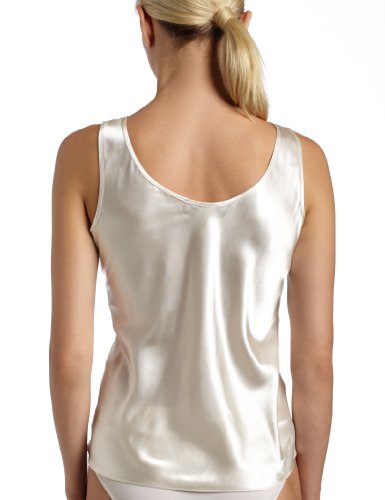 Women’s Satin Charmeuse Tailored Tanktop camisole, Ivory, Medium