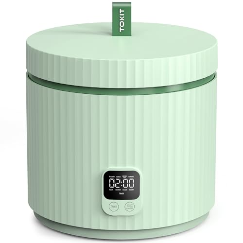 Image of Compact Mini Rice Cooker Small Kitchen 3-Cup (Uncooked) / 6-Cup (Cooked), Non Stick Ceramic Inner Pot Rice Maker, 24H Timer Delay, Auto Keep Warm, 8 Functions Multicooker For Brown Rice, Steam, Soup