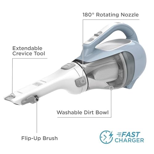 Image of BLACK+DECKER 16V MAX dustbuster Cordless Hand Vacuum with Charger, Wall Mount and Brush Crevice Tool (CHV1410L32)