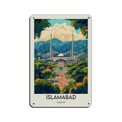 Poster métal Islamabad Pakistan : la solution déco rétro pour habiller un mur vide