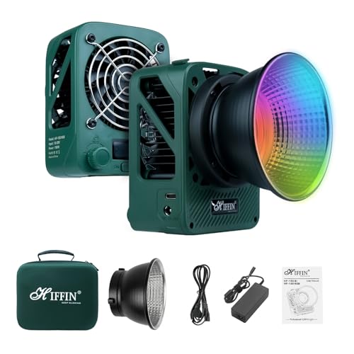 Image of HIFFIN HF-150 RGB Wonder Series LED Video Light 150W with Cooling Fan | Bi-Color 2700K-6500K | 18300 Lumens High Output | CRI 95+ | 1%-100% Dimmable Studio Light for Photography & Videography