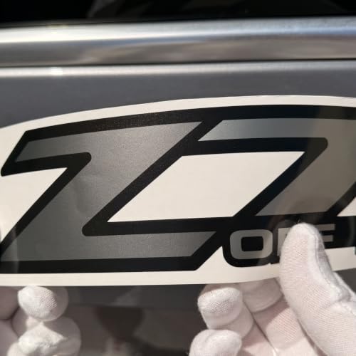 Image of GOLD HOOK Z71 Off Road Decals Stickers fit Chevy Silverado - F (2001-2006) Bed Side 1500 2500 HD Premium Series (Metallic Finish) (Gray)