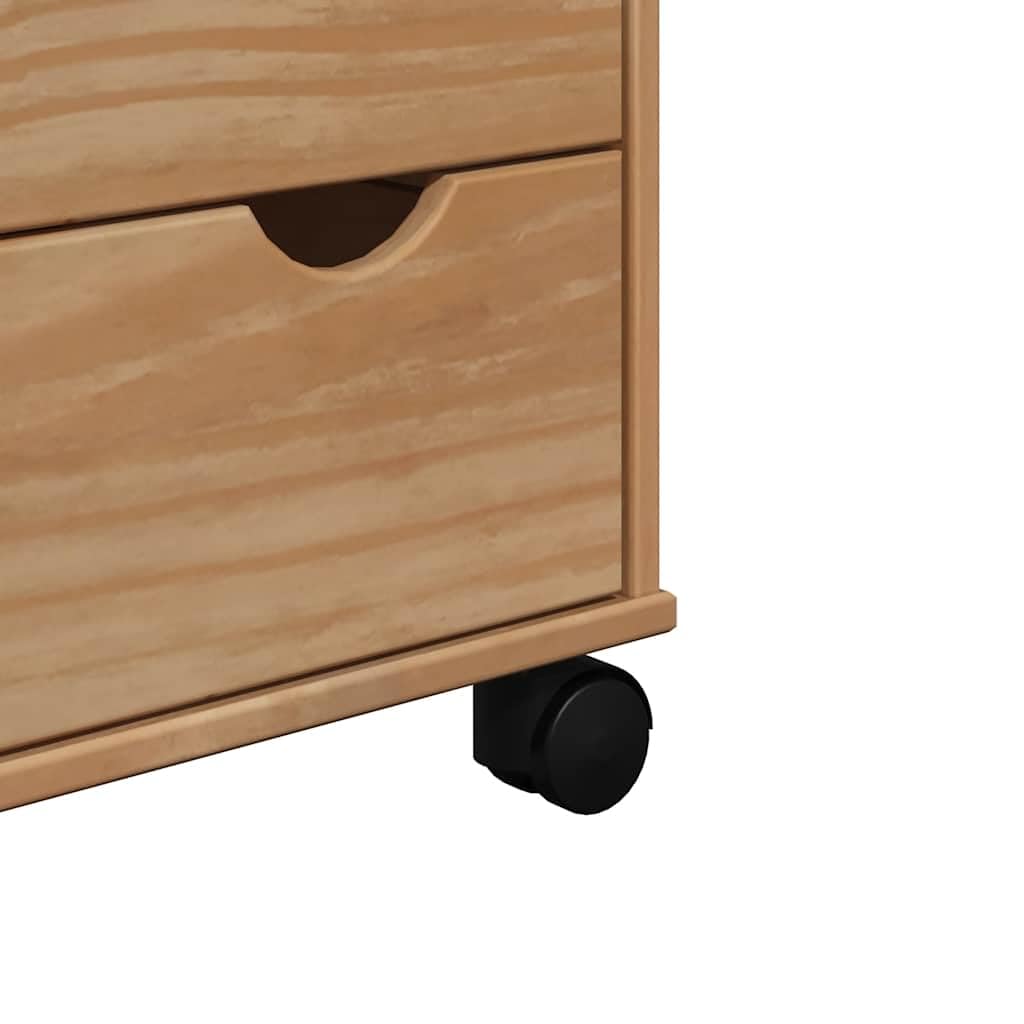 vidaXL Carrito de Cocina, Carro Organizador de Almacenamiento, Carrito de Servicio de Alimentos, Carro de Verduras Bebidas, Madera Maciza de Pino
