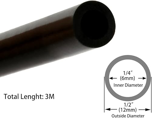 Miniatura 8 de JoyTube - Tubo de silicona de 316 pulgadas tubo de silicona de grado alimenticio negro de 316 pulgadas de diámetro interior x 516 pulgadas de
