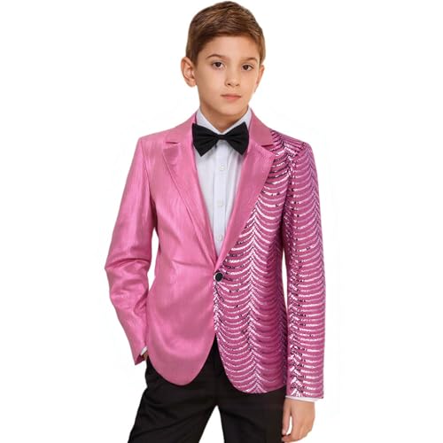 Image of Boys Jacquard Suits Slim Fit Tuxedo Suit Notch Lapel 2 Pieces Suit Set Jacket Pants for Party Formal Wear