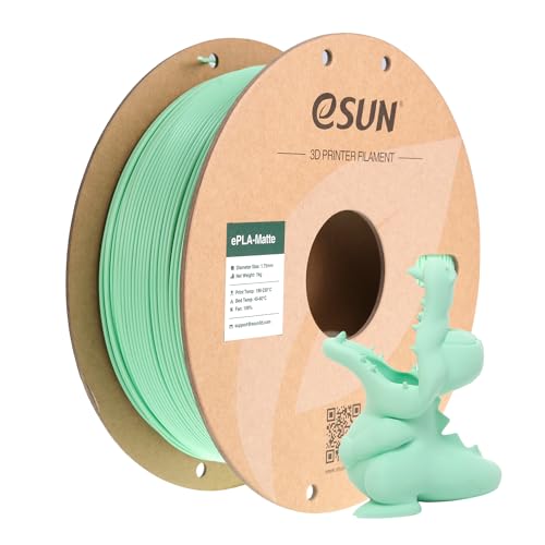 eSUN Aufgerüstet Matte PLA 3D Drucker Filament, Matte PLA Filament 1.75mm, Maßgenauigkeit +/- 0.05mm, 1kg Spule (2.2 LBS) 3D Druck Filament für 3D Drucker, Matte Minz Grün