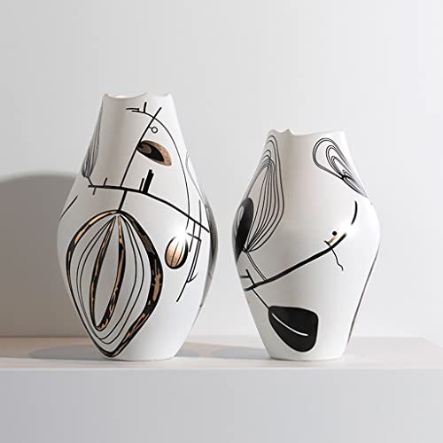 Vase de Pierre Moderne Doré à Pois de 32cm pour Salon - 5