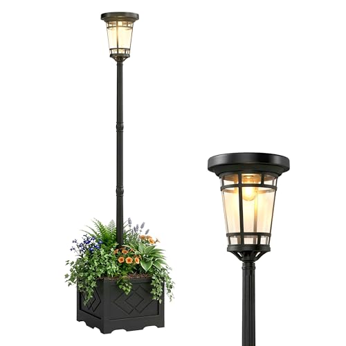 Farol solar de pie con sensor de luz e intensidad regulable