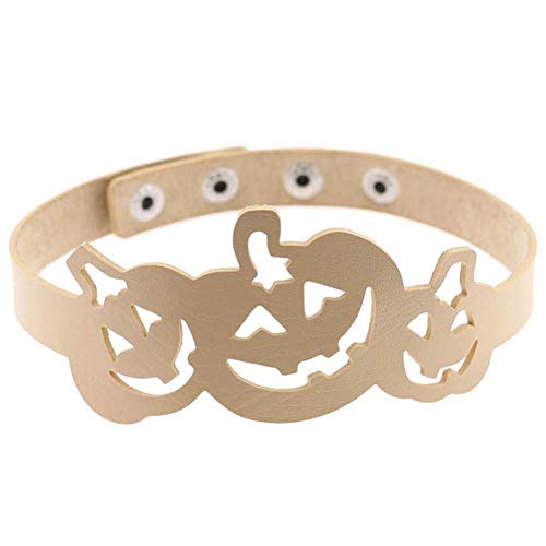 Preisvergleich Produktbild Pangdingk Halloween Halskette, Euramerican Style Hohlkürbis Form PU Lederband(Teint)