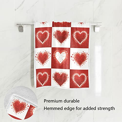 Vdsrup Love Hearts Valentines Day Hand Towels Christmas Mothers Day Bathroom Theme Towel Soft Bath Guest Face Towel Absorbent Kitchen Tea Dish Towels Washcloths 16 X 30 In #TOP1