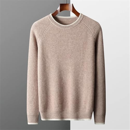 Men’S Merino Wool Knitted Sweater O-Neck Loose Pullover Long-Sleeve Thicken Work Jumpers for Business4