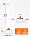 tomons Pendant Light Modern Lantern Lighting with LED Bulb, Wood Pattern Dome Minimalist Industrial Ceiling Hanging Lamp for Kitchen Island, Barn, Dining Room, Living Room, Bedroom - White