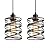 IHENGYANLT 2 Pack Black Spiral Cage Pendant Lights with Clear Glass Shade, Suitable for Kitchen Island, Dining Table, Entryway, Restaurant