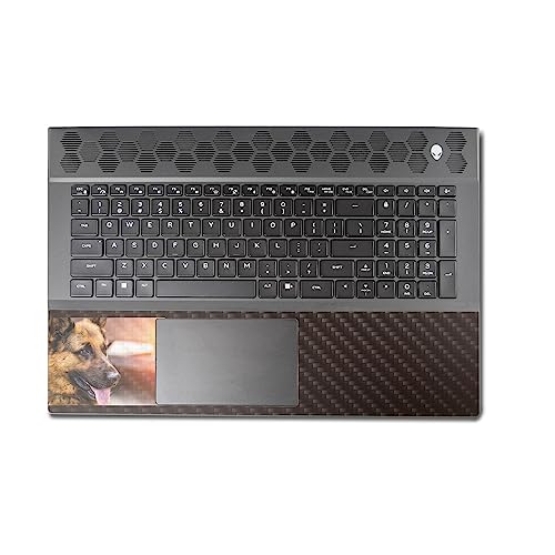 Image of MightySkins Carbon Fiber Skin Compatible with Alienware M18 R1 (2023) Full Wrap Kit - German Shepherd | Protective, Durable Textured Carbon Fiber Finish | Easy to Apply | Made in The USA