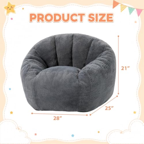 Image of HUGHEAVEN Kids Bean Bag Chair, Small Memory Foam Sofa, Ages 3+