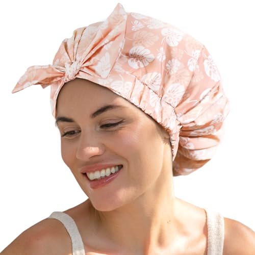 YANIBEST Shower Cap Reusable Waterproof, Non-Slip Shower Cap for Women, Cute Shower Caps Hair Cap to Keep Hair Dry