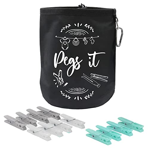 Borsa grande con 144 mollette in plastica resistente per lavare la linea per fissare fino a 300 mollette da bucato, sacchetti da appendere con mollette