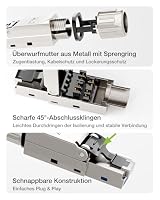 LEENUE Lan Stecker Cat 7 Werkzeuglos, 10 Gbit/s 600 MHz, 8 Stück – Ansicht 8