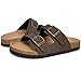 Torotto Kids Sandals Boys Girls Slide Summer Non-slip Cork Glitter Toddler Slippers with Adjustable Straps for Indoor & Outdoor(Dark brown-28)