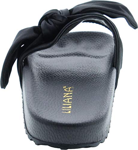 Liliana Nomi-7 Womens Cute Lovely Pointy Front Ribbon Knot Detail Slippers4